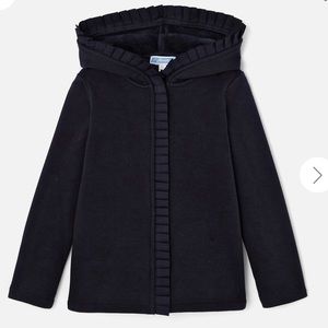 EUC Jacadi Ruffle Fleece-Lined Zip-Up Hoodie
